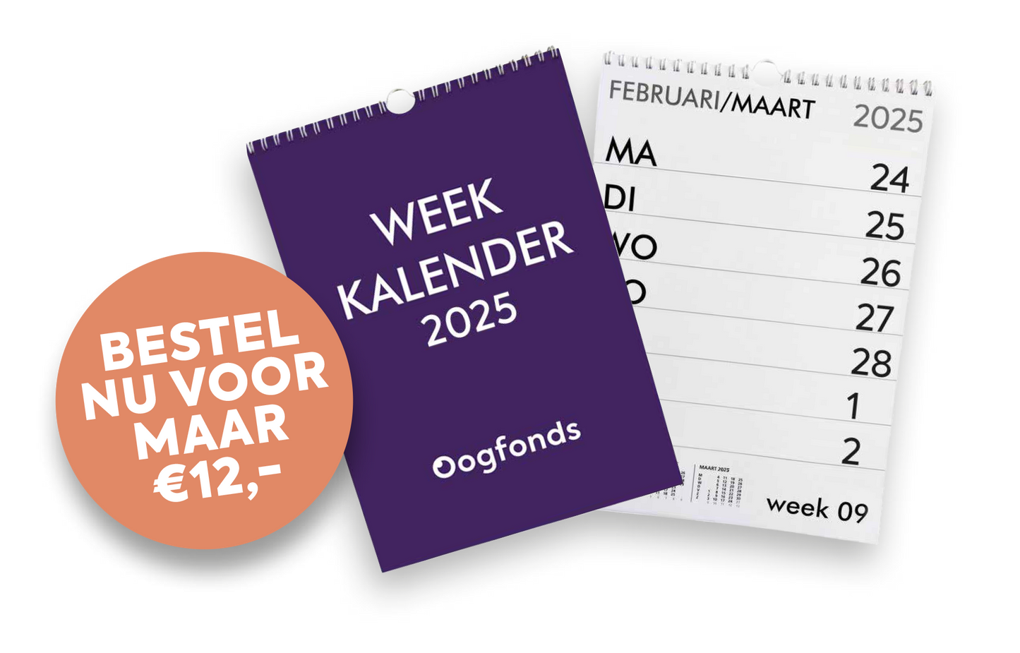 Kalender voor 2025 van het Oogfonds 