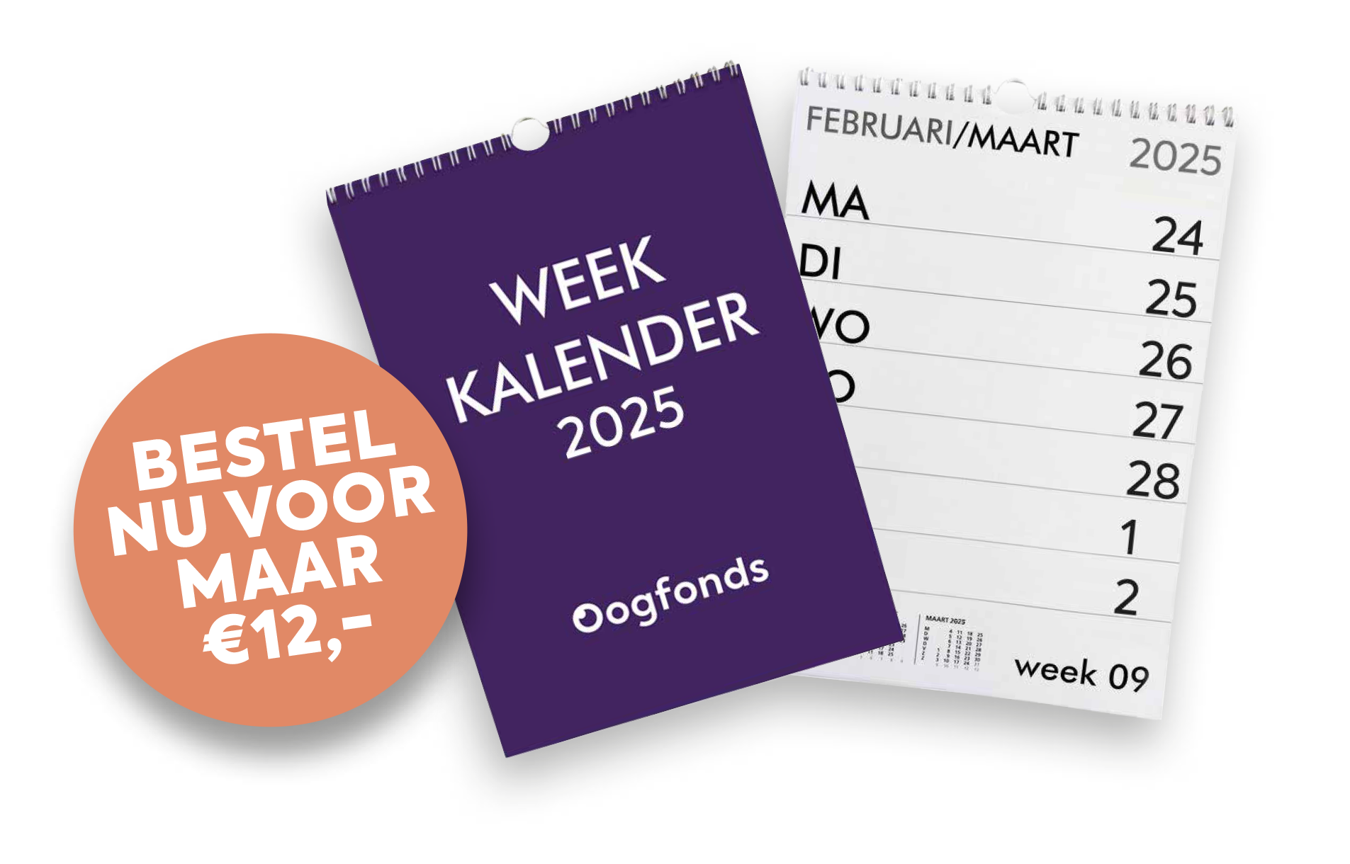 Kalender voor 2025 van het Oogfonds 