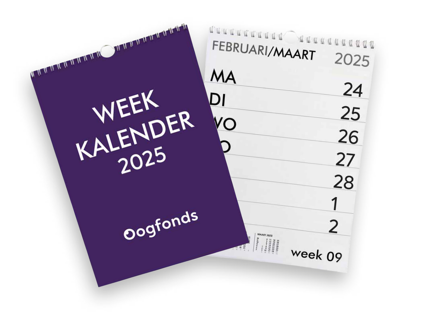 Kalender voor 2025 van het Oogfonds 