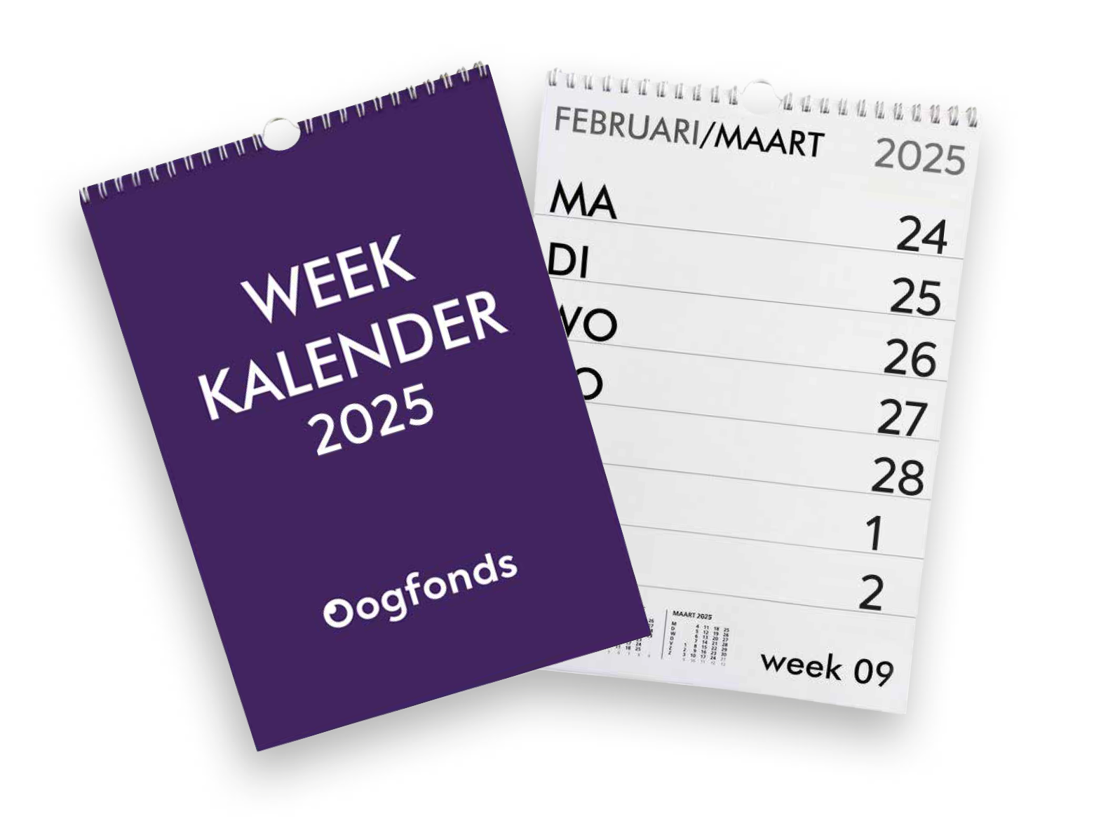 Kalender voor 2025 van het Oogfonds 