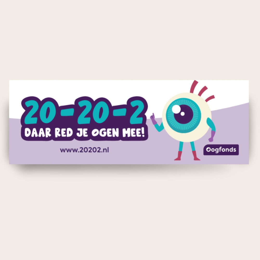 20-20-2 Sticker van het Oogfonds, met illustratie van oogje